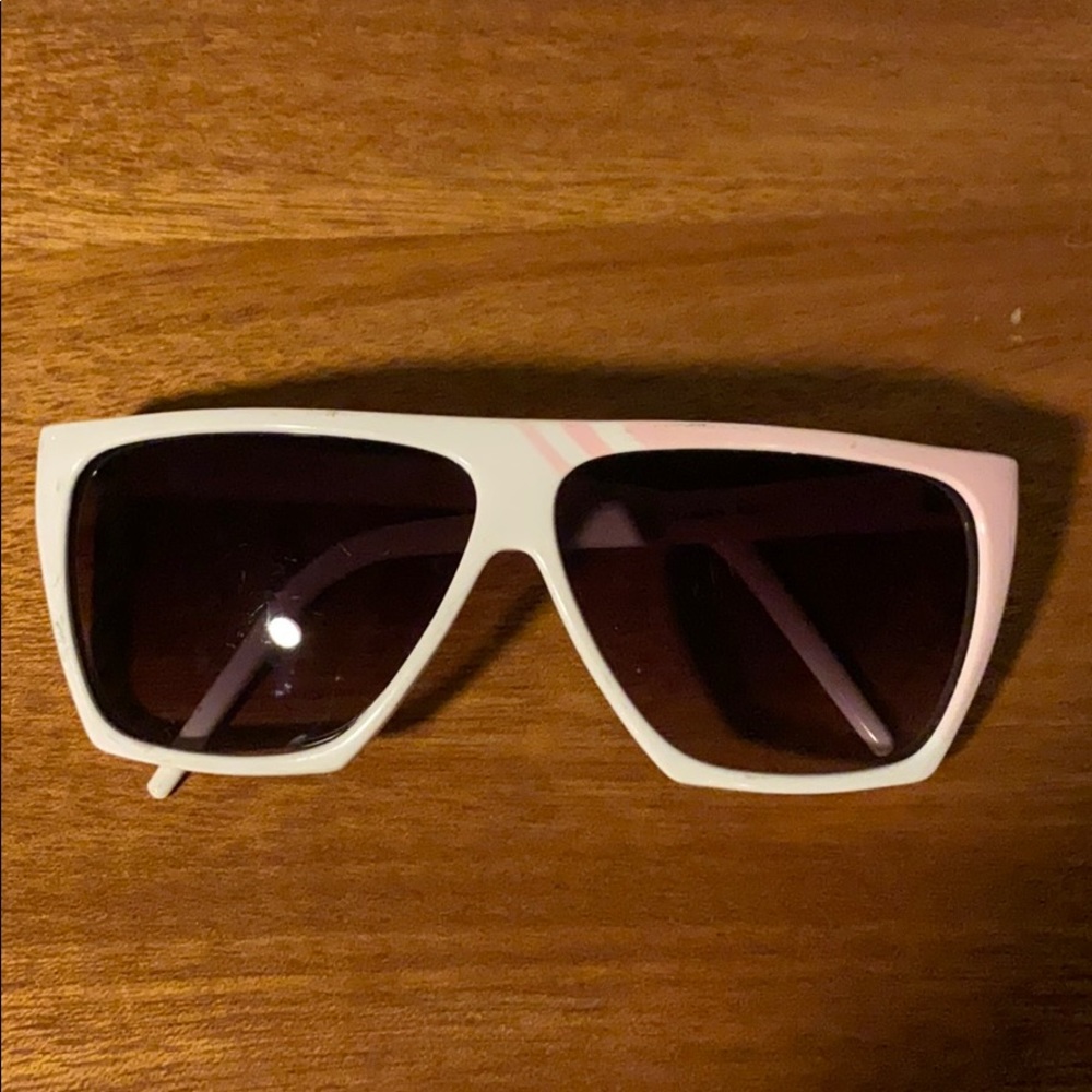 Vintage pink and white 80s sunglasses